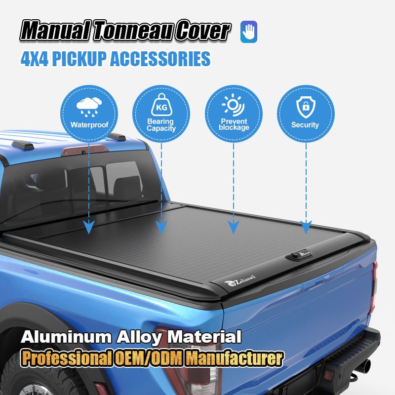 Weather-Resistant Manual Tonneau Cover