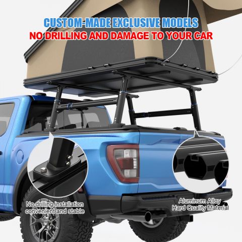 Adjustable truck bed rack