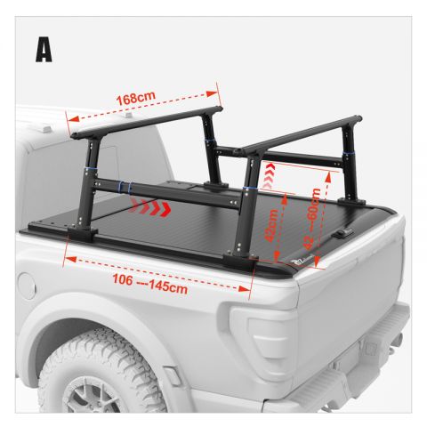 Adjustable truck bed rack