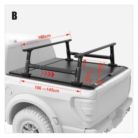 Adjustable truck bed rack